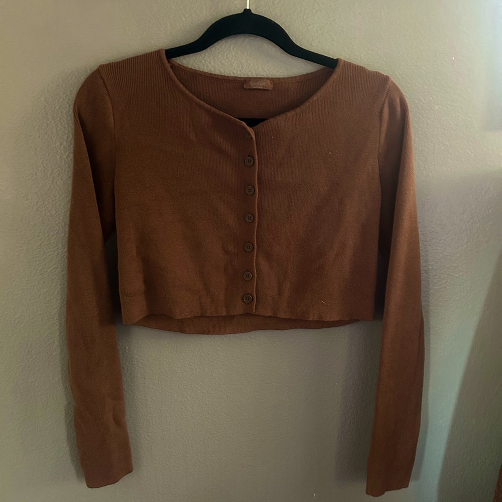 John Galt Brown Athelia Cardigan